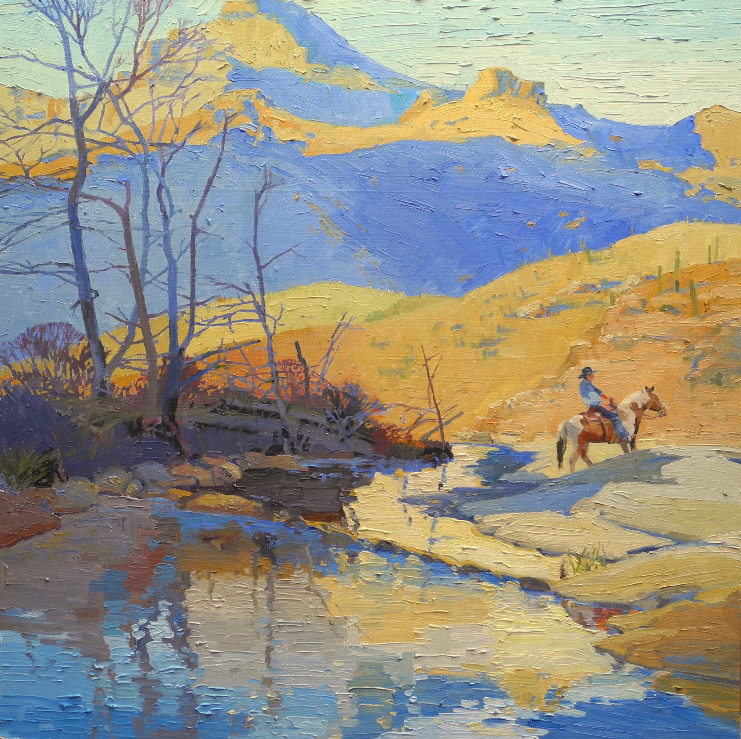 Crossing the Snowmelt, 24 x 24