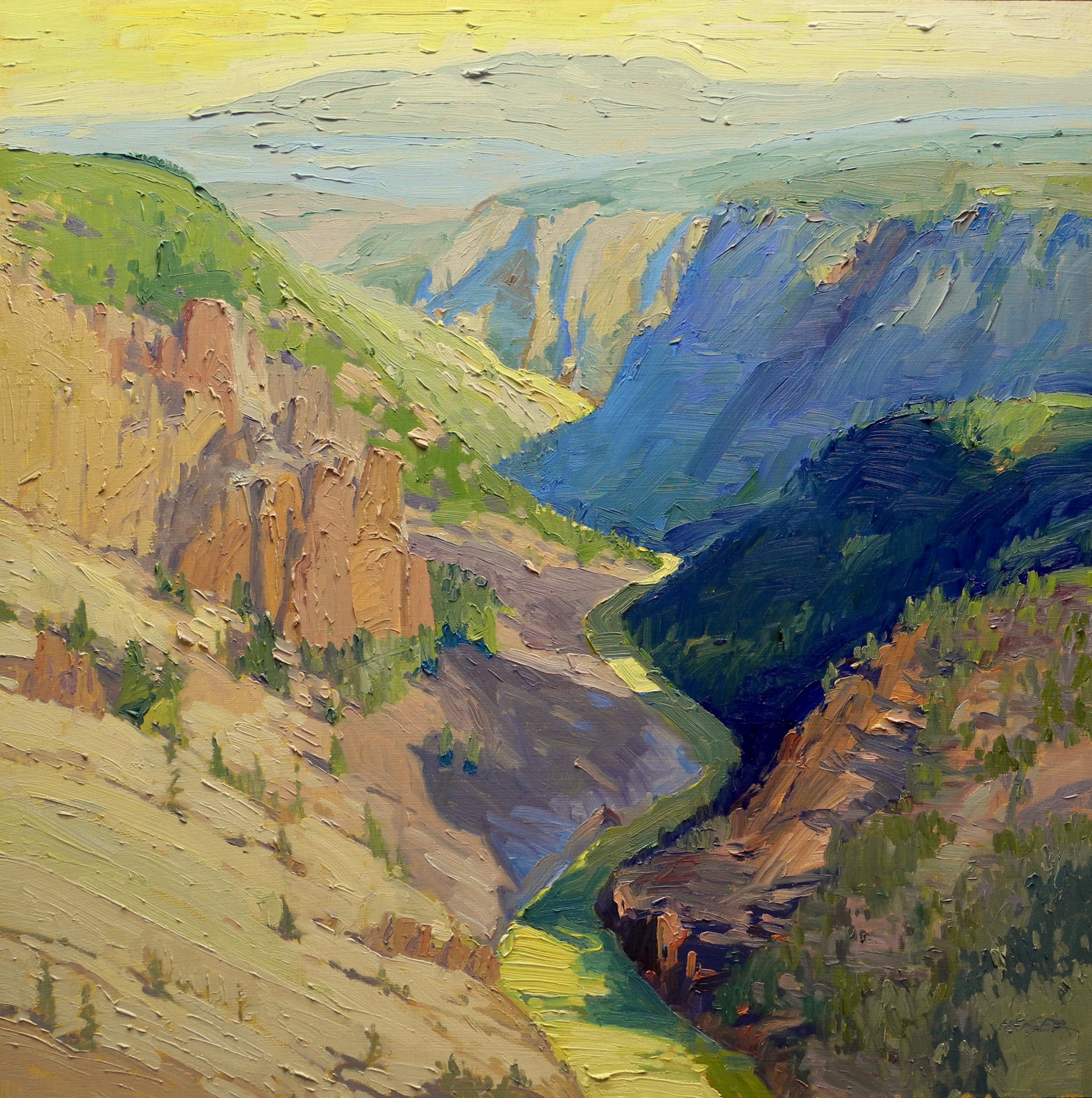 Sky In Yellowstone River, 24 x 24