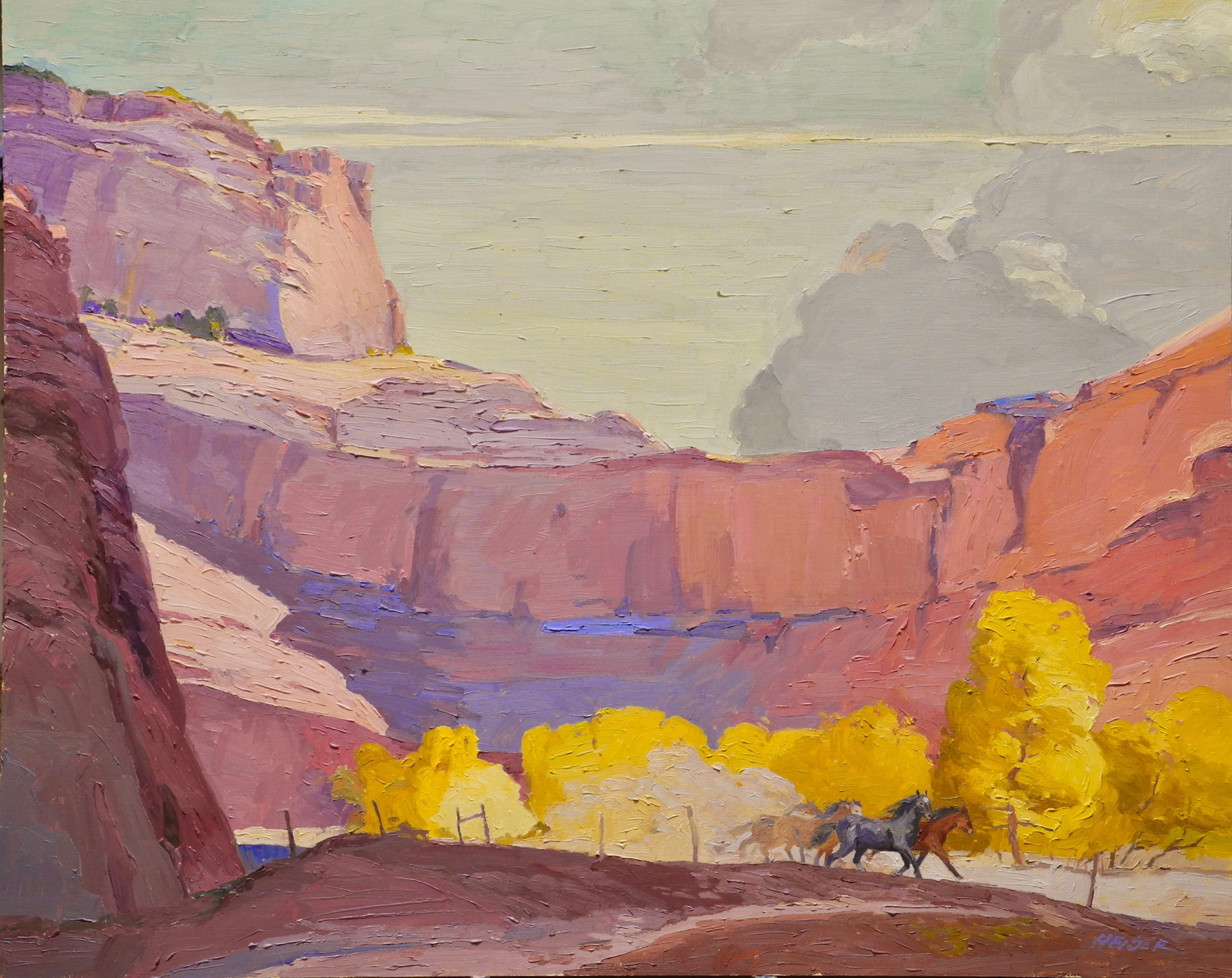 Spirited Navajo Ponies, 24 x 30