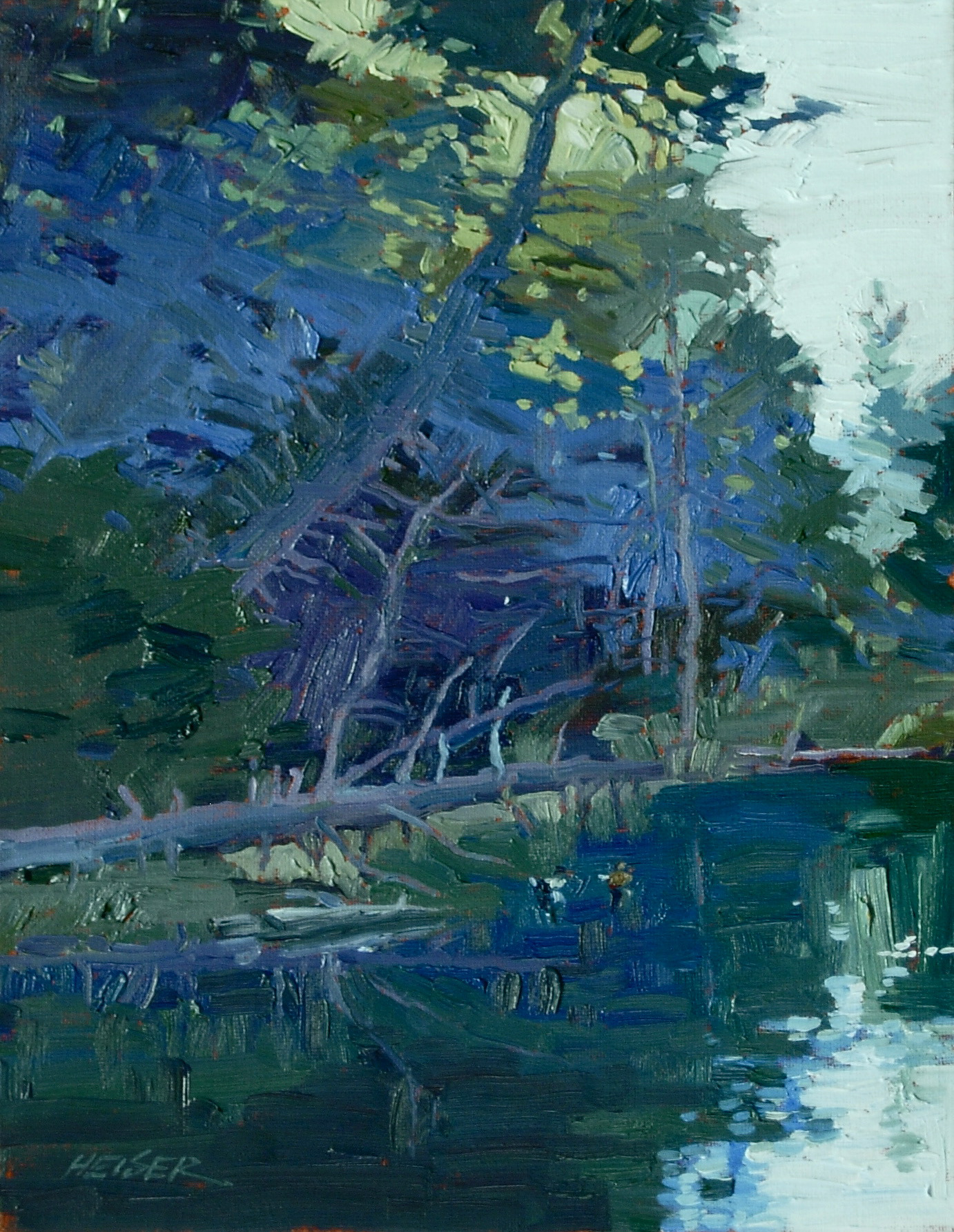 Two Mallards, 14 x 11 - Sold