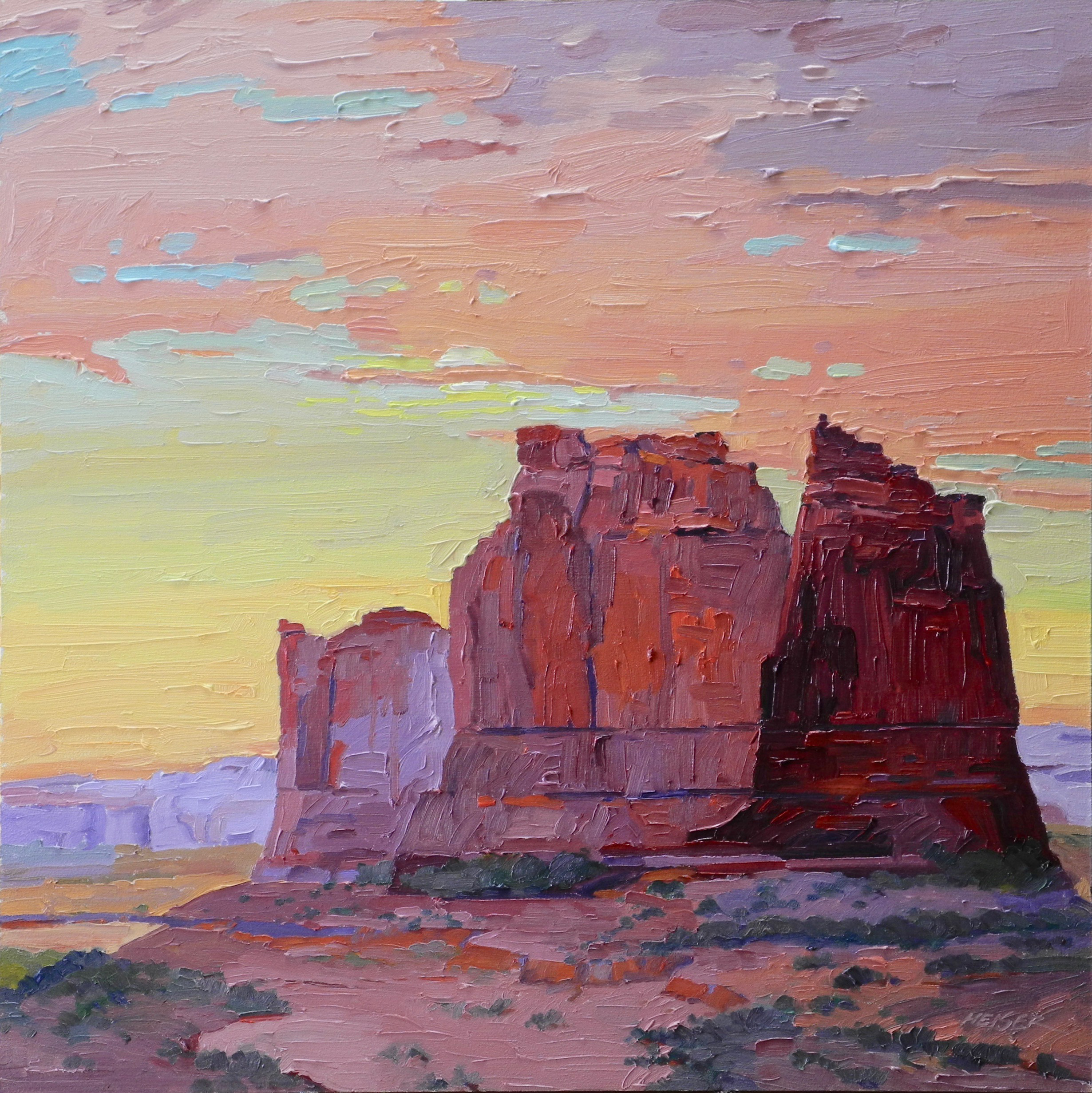 Westering Sun, 20 x 20